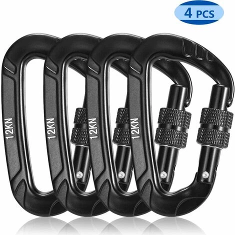 GRID COOL Mousqueton 4 Pièces 12KN Torsion Verrouillage Mousqueton Sans Accroc Mousqueton Collier Pour Animaux De Compagnie Clip Léger Hamac Balançoire Clip équipement - Verrouillage Par Torsion 3 GRID COOL Mousqueton 4 Pièces 12KN Torsion Verrouillage Mousqueton Sans Accroc Mousqueton Collier Pour Animaux De Compagnie Clip Léger Hamac Balançoire Clip équipement - Verrouillage Par Torsion