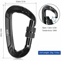 GRID COOL Mousqueton 4 Pièces 12KN Torsion Verrouillage Mousqueton Sans Accroc Mousqueton Collier Pour Animaux De Compagnie Clip Léger Hamac Balançoire Clip équipement - Verrouillage Par Torsion 9 GRID COOL Mousqueton 4 Pièces 12KN Torsion Verrouillage Mousqueton Sans Accroc Mousqueton Collier Pour Animaux De Compagnie Clip Léger Hamac Balançoire Clip équipement - Verrouillage Par Torsion -Equipement antichute Soldes 68492187 3