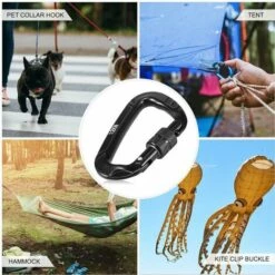 GRID COOL Mousqueton 4 Pièces 12KN Torsion Verrouillage Mousqueton Sans Accroc Mousqueton Collier Pour Animaux De Compagnie Clip Léger Hamac Balançoire Clip équipement - Verrouillage Par Torsion 10 GRID COOL Mousqueton 4 Pièces 12KN Torsion Verrouillage Mousqueton Sans Accroc Mousqueton Collier Pour Animaux De Compagnie Clip Léger Hamac Balançoire Clip équipement - Verrouillage Par Torsion -Equipement antichute Soldes 68492187 4