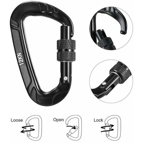 GRID COOL Mousqueton 4 Pièces 12KN Torsion Verrouillage Mousqueton Sans Accroc Mousqueton Collier Pour Animaux De Compagnie Clip Léger Hamac Balançoire Clip équipement - Verrouillage Par Torsion 7 GRID COOL Mousqueton 4 Pièces 12KN Torsion Verrouillage Mousqueton Sans Accroc Mousqueton Collier Pour Animaux De Compagnie Clip Léger Hamac Balançoire Clip équipement - Verrouillage Par Torsion – Image 5