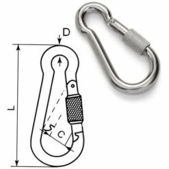 LTS FAFA 2x Mousqueton 90 X 9 Mm | Crochet De Verrouillage En Acier 250 Kg | Mousquetons, Mousquetons Et écrous | Mousqueton Pompier, Mousqueton à Vis -Equipement antichute Soldes 68540533 5