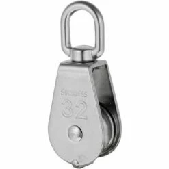 YOOUYIDA Robuste Poulie à Corde Réa Simple Avec Emerillon Pivotante En Inox Pulley Block Charge Max. 35-1000 Kg - M32 -Equipement antichute Soldes 68567250 3