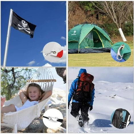 PERLE RARE Mousqueton D’Escalade En Acier Inoxydable De 50mm Boucle Mousqueton à Ressort Argenté Pour Utilisation De Camping Randonnée Ou Nautisme - 4 Pièces 4 PERLE RARE Mousqueton D’Escalade En Acier Inoxydable De 50mm Boucle Mousqueton à Ressort Argenté Pour Utilisation De Camping Randonnée Ou Nautisme - 4 Pièces – Image 2