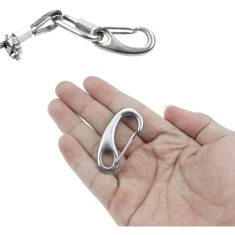PERLE RARE Mousqueton D’Escalade En Acier Inoxydable De 50mm Boucle Mousqueton à Ressort Argenté Pour Utilisation De Camping Randonnée Ou Nautisme - 4 Pièces 5 PERLE RARE Mousqueton D’Escalade En Acier Inoxydable De 50mm Boucle Mousqueton à Ressort Argenté Pour Utilisation De Camping Randonnée Ou Nautisme - 4 Pièces – Image 3