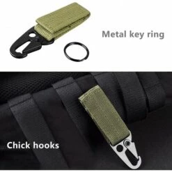 PERLE RARE 4 Pièces Pince Mousqueton Tactique D'équipement Porte-clés Boucle De Ceinture Avec Porte Clé,Porte-clés Tactique Extérieur/Mousqueton Sac à Dos Boucle Pour Camping Randonnée (Vert) -Equipement antichute Soldes 68568558 4
