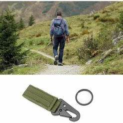 PERLE RARE 4 Pièces Pince Mousqueton Tactique D'équipement Porte-clés Boucle De Ceinture Avec Porte Clé,Porte-clés Tactique Extérieur/Mousqueton Sac à Dos Boucle Pour Camping Randonnée (Vert) -Equipement antichute Soldes 68568558 5