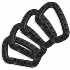 PERLE RARE Lot De 4 Mousquetons Tactiques En Forme De D, En Plastique Haute Résistance Pour Sac/porte-clés, Accessoires D'escalade à L'air Libre, Crochets à Mousqueton Noir -Equipement antichute Soldes 68568568 5