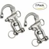ECHOO Mousqueton à Emerillon, 2 Pièces Mousqueton Pivotant à Emerillon Maillons Rapides En Acier Inoxydable 316 Crochet à Ressort Rapide à Largage Pour Drisse De Voilier Bateaux Accessoires (70mm)