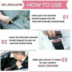 MONLY Rallonge De Ceinture De Sécurité, Rallonge De Ceinture De Sécurité De Voiture, Boucle De Ceinture De Sécurité () 20CM -Equipement antichute Soldes 68772555 3