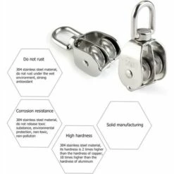 FORTUNEVILLE Poulie Double 2pcs Inox 304 Pivotant Double Poulie 9 FORTUNEVILLE Poulie Double 2pcs Inox 304 Pivotant Double Poulie -Equipement antichute Soldes 68900211 3