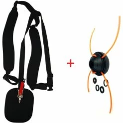 JARDIAFFAIRES Harnais Double Confort Pour Débroussailleuse + Tête Rapide Pro Offerte